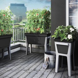 Teraplast 78x38x38cm lovelis su lėkštele Aqua 78, antracito spalvos - nuotrauka 2