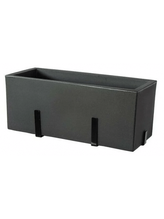Teraplast 60x25x25cm pakabinamas lovelis su lėkštele KIT Schio Cassa 60, antracito spalvos-Pakabinami ir balkoniniai