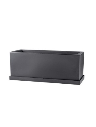 Teraplast 60x25x25cm pakabinamas lovelis su lėkštele KIT Schio Cassa 60, antracito spalvos-Pakabinami ir balkoniniai