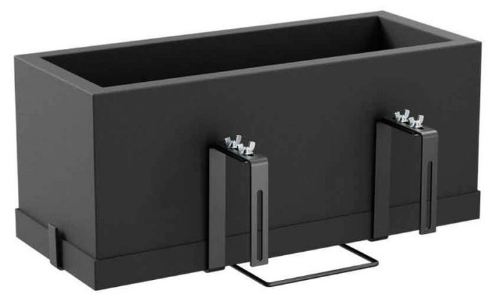 Teraplast 60x25x25cm pakabinamas lovelis su lėkštele KIT Schio Cassa 60, antracito spalvos-Pakabinami ir balkoniniai
