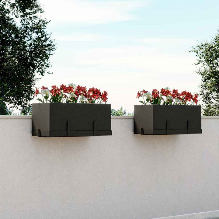 Teraplast 60x25x25cm pakabinamas lovelis su lėkštele KIT Schio Cassa 60, antracito spalvos-Pakabinami ir balkoniniai