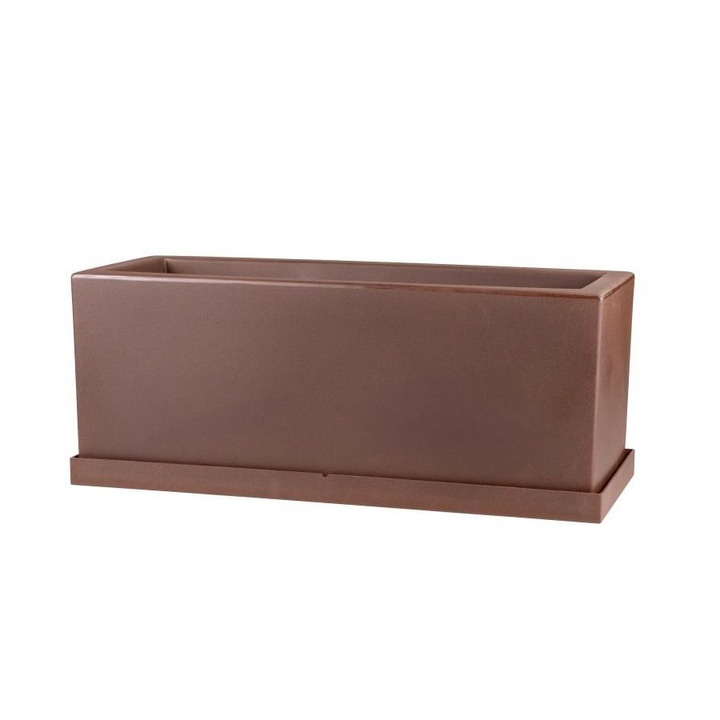 Teraplast 60x25x25cm pakabinamas lovelis su lėkštele KIT Schio Cassa 60, bronzos spalvos-Pakabinami ir balkoniniai