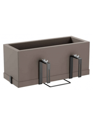 Teraplast 60x25x25cm pakabinamas lovelis su lėkštele KIT Schio Cassa 60, kapučino spalvos-Pakabinami ir balkoniniai