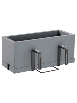 Teraplast 60x25x25cm pakabinamas lovelis su lėkštele KIT Schio Cassa 60, betono spalvos-Pakabinami ir balkoniniai