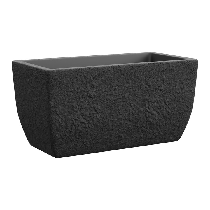 Teraplast 81x42x40,5cm vazonas Petram 80 antracito spalvos-Didelių matmenų loveliai-Loveliai
