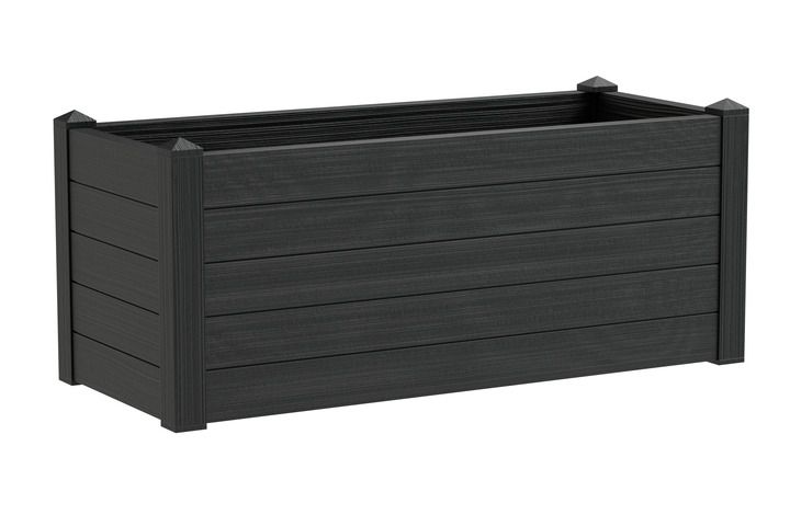 Teraplast 100x42x40cm vazonas su vandens rezervuaru Trama 002, antracito spalvos-Kolekcija Trama-Žalios pertvaros ir