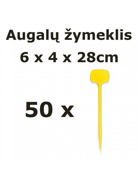 Nicoli 28cm žymekliai augalams, geltonos spalvos, 50vnt.