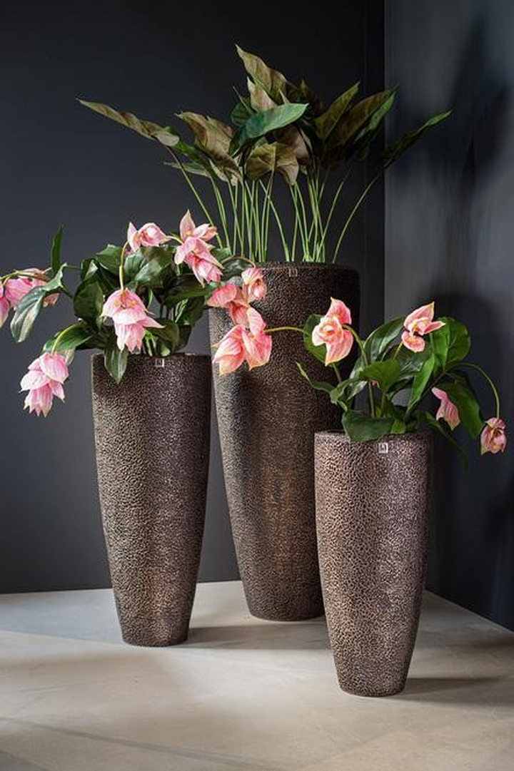 fleur ami Ø31x70cm vazonas Coral 70, bronze patina-Išskirtinio dizaino vazonai-Vazonai