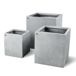 fleur ami 30x30x34cm vazonas Division Lite Cube, concrete stone gray - nuotrauka 2