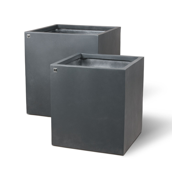 fleur ami 50x50x54cm vazonas Division Lite Cube, concrete anthracite-Keturkampio formos vazonai-Vazonai