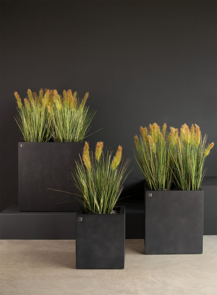 fleur ami 50x50x54cm vazonas Division Lite Cube, concrete anthracite-Keturkampio formos vazonai-Vazonai